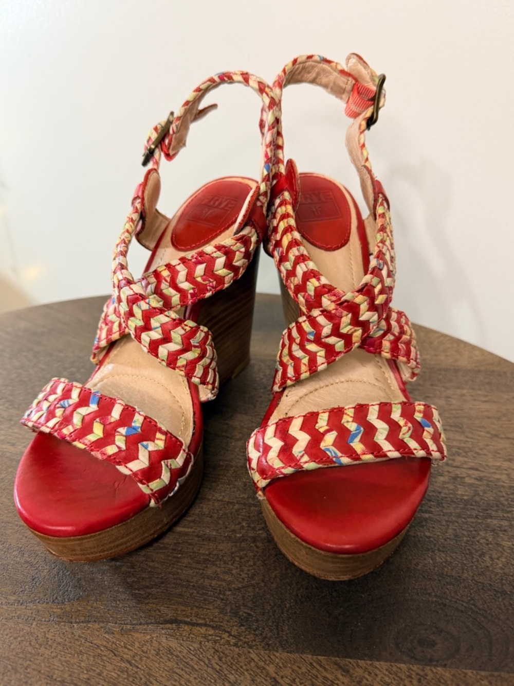 Frye Corrina Whipstitch Wedge Sandal Size 7 - Picture 2 of 8